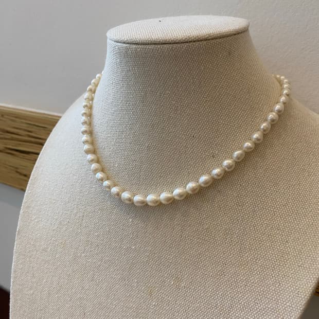 일본수입 못난이 진주 담수 진주 목걸이