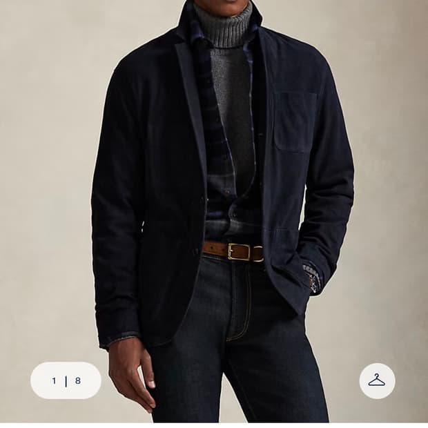 폴로 랄프로렌 스웨이드 스포츠코트 xl