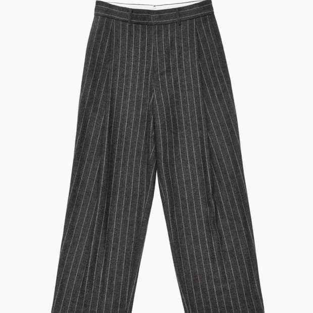 m) 아모멘토 울 마틴 스트라이프 팬츠