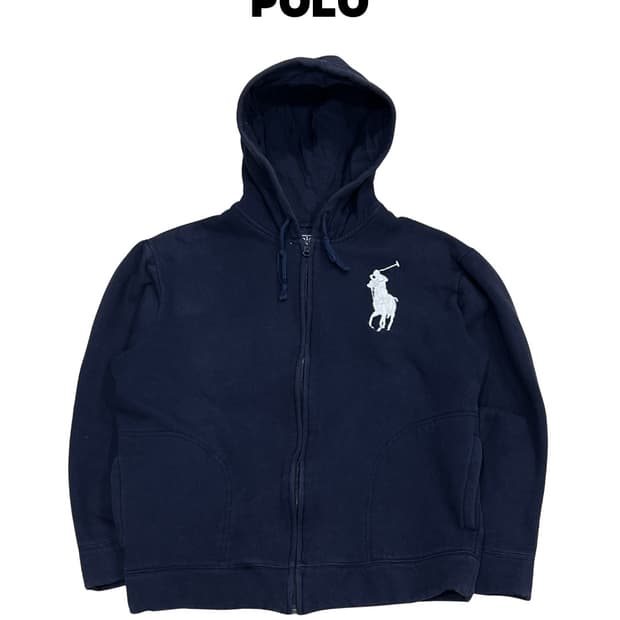 (M) 폴로랄프로렌 올드스쿨 빅포니 후드집업 네이비