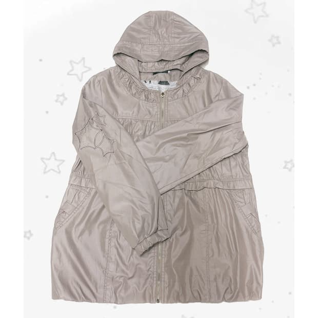 핑크 베이지 도트스타 포인트 자켓