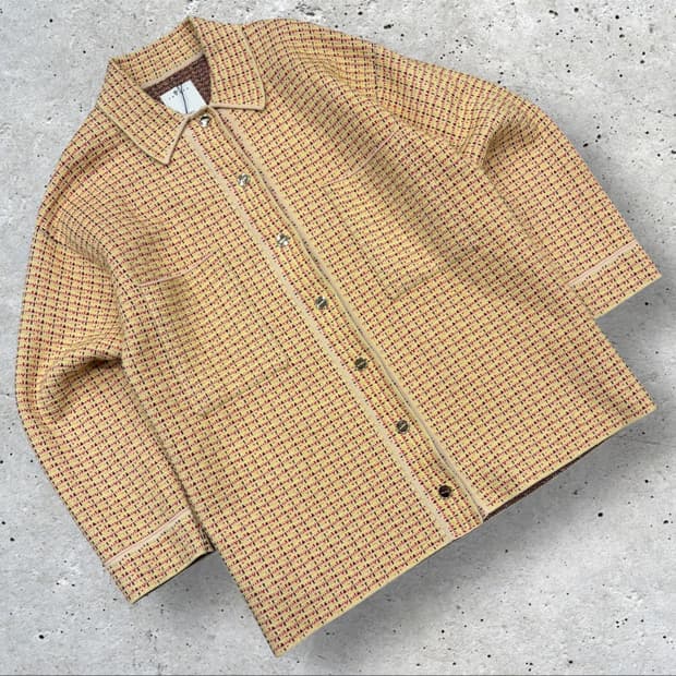 [3] 23FW 산드로 트위드 자켓 옐로우 레드 C962