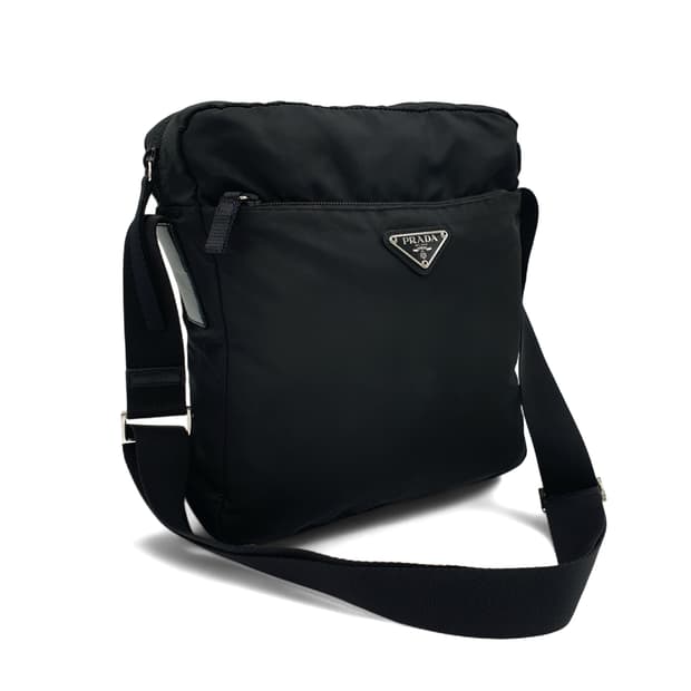 프라다 블랙 리나일론 메신저백 크로스백 숄더백