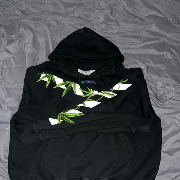 off white weed hoodie