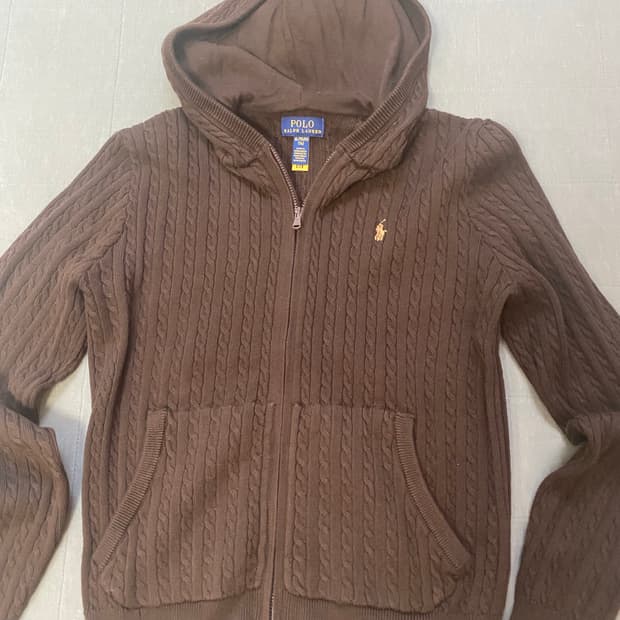 폴로 니트 후드 가디건 