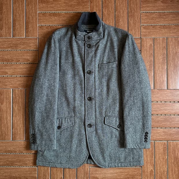 Niblick wool stand collar blazer jacket