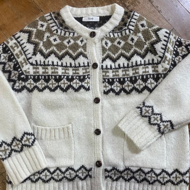 isup 노르딕 여성 가디건 아이보리 Free