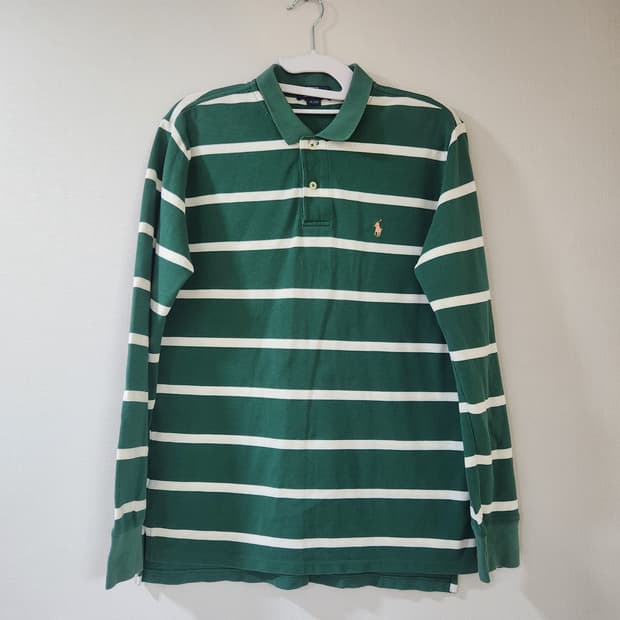 폴로랄프로렌 로고 스트라이프 PK 긴팔티 M
