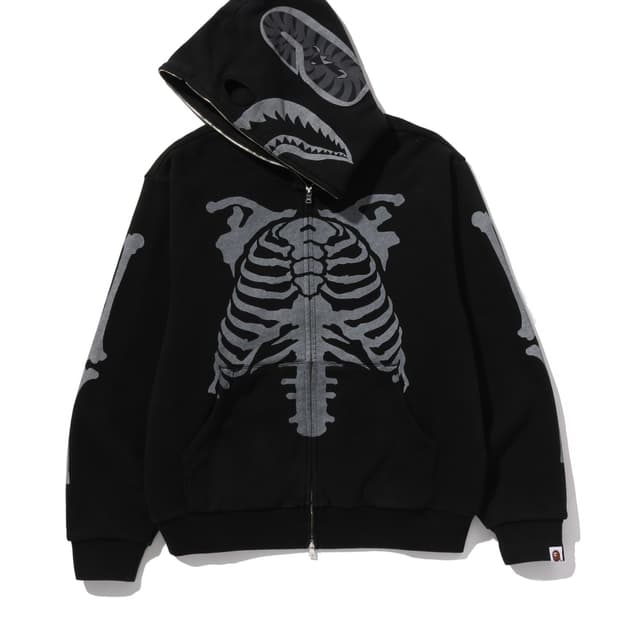 베이프 스켈레톤 샤크 후드 블랙 L 사이즈