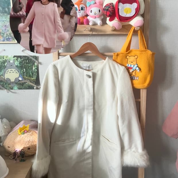 모리걸 빈티지 사토미 아이보리 퍼 코트🤍❄️