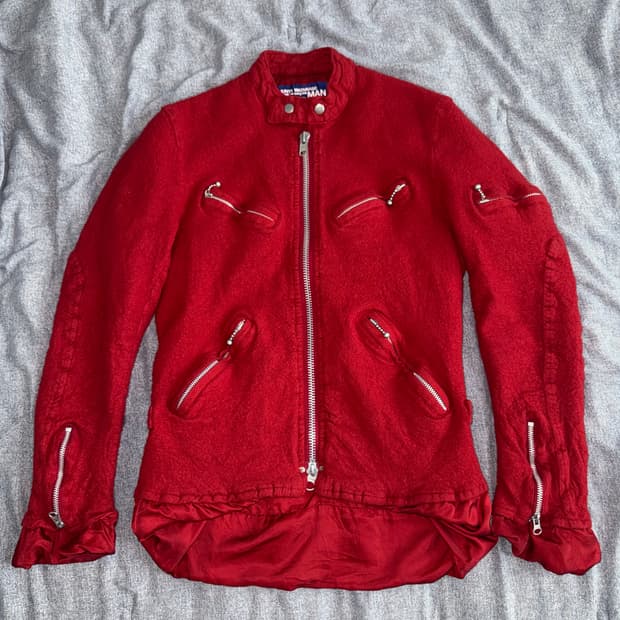 준야와타나베 07aw 축융 울 라이더자켓