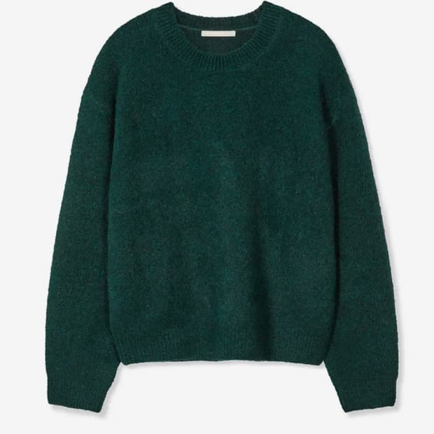 수아레 알파카 라운드 니트 그린 M사이즈