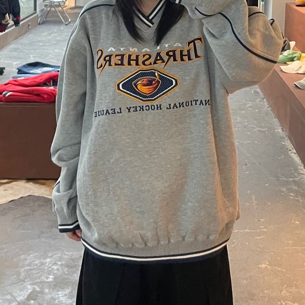 리 빈티지 애틀랜타 스래셔스 NHL 크루넥 스웻셔츠 H2188