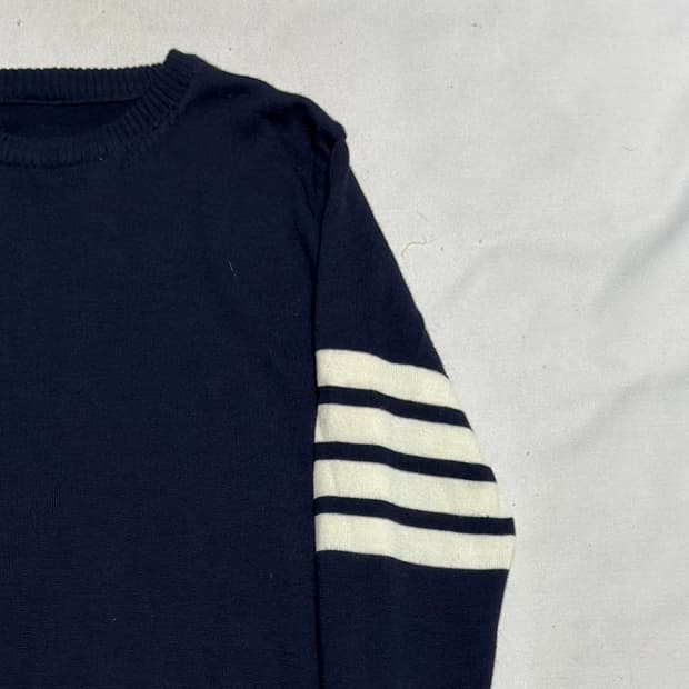 톰브라운 사선완장 네이비 울 니트