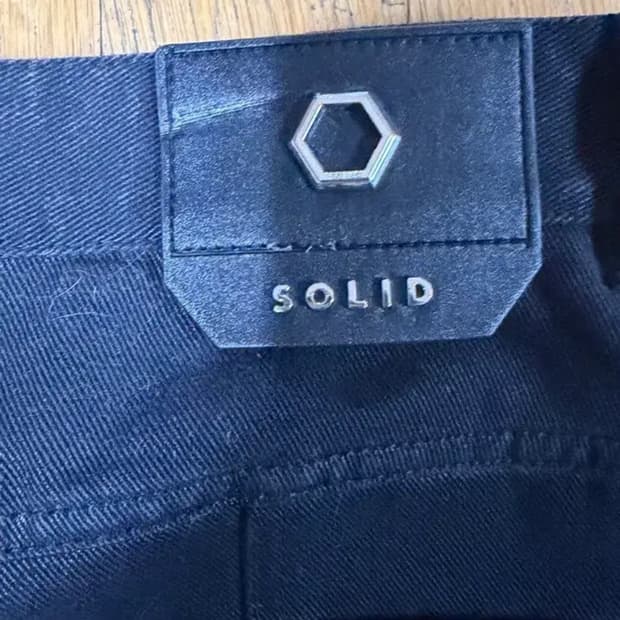 솔리드옴므 흑청 블랙 카펜터 데님