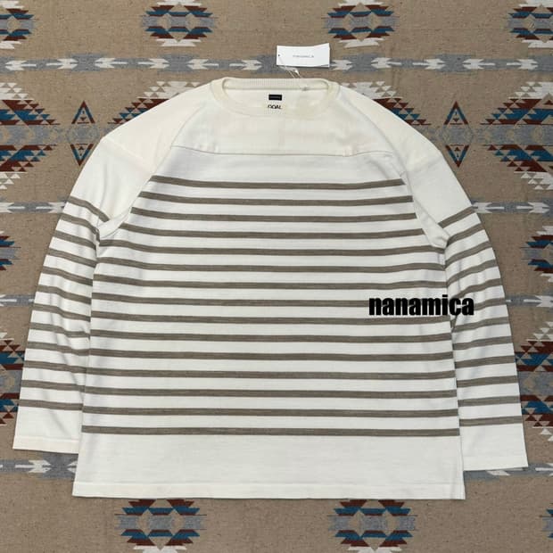 [XL][110] 나나미카 페이퍼 니트 스트라이프 크루