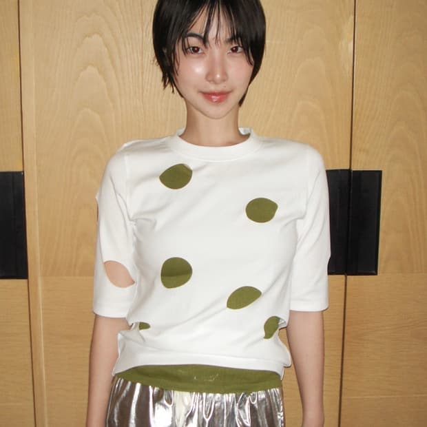 마조네 HOLE DETAIL T-SHIRT_WHITE