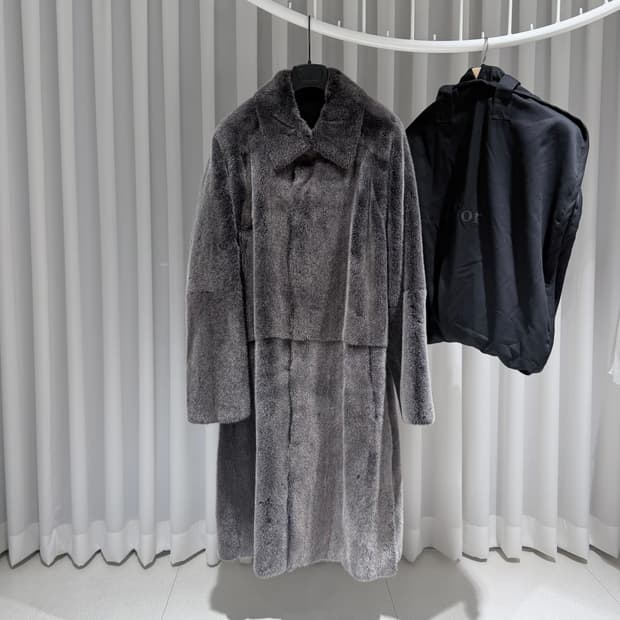 (A+/48) / 디올 남성 밍크 코트 그레이