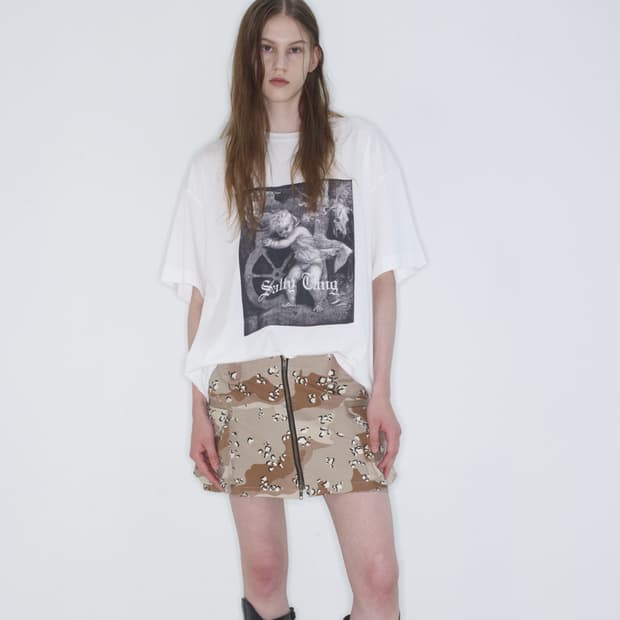 1) 에스이오 카고 코튼 미니 스커트 카모