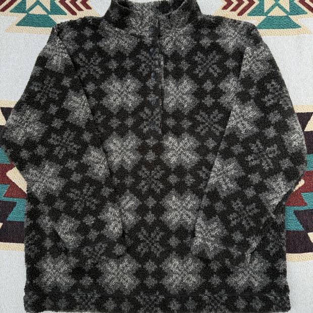 L.L bean USA🇺🇸 스노우 패턴 반집업 플리스 XL