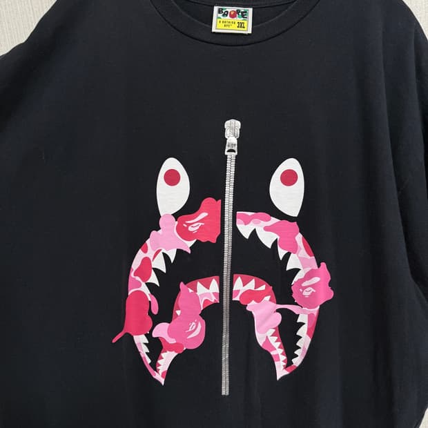 베이프 핑크 샤크 반팔 3xl