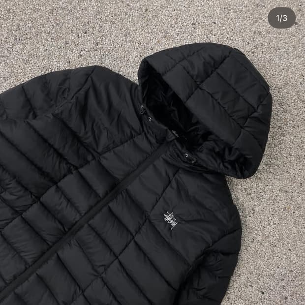 스투시 블랙 워머 경량패딩