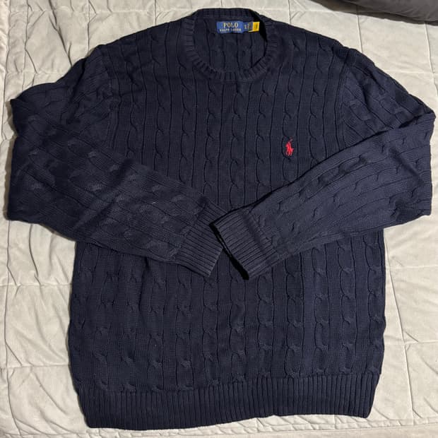 [XL] 폴로랄프로렌 케이블 니트 네이비