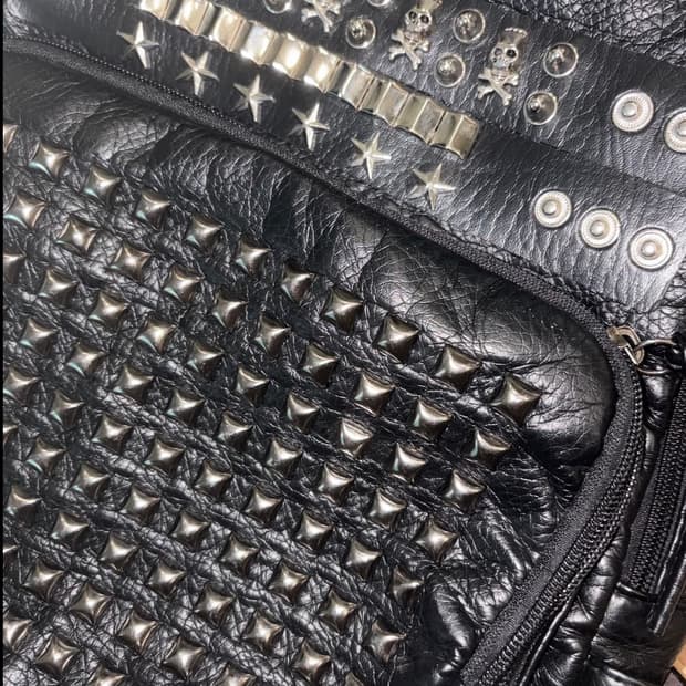STUD LEATHER BACKPACK