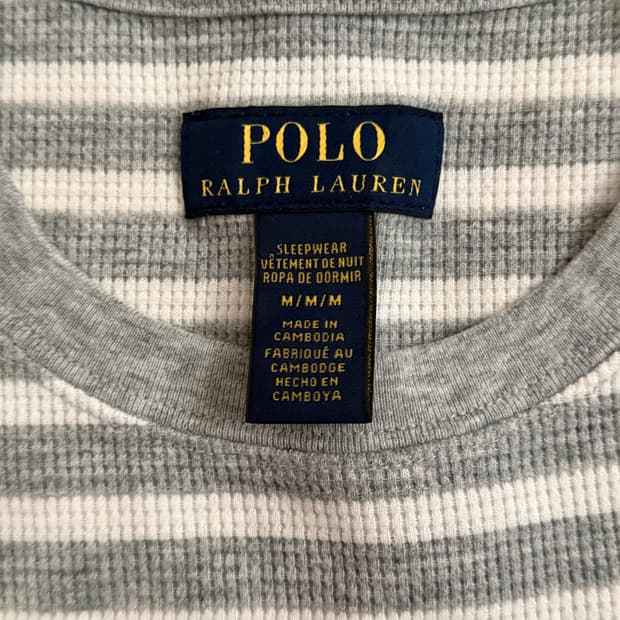 폴로 스트라이프 와플티 엄성현티