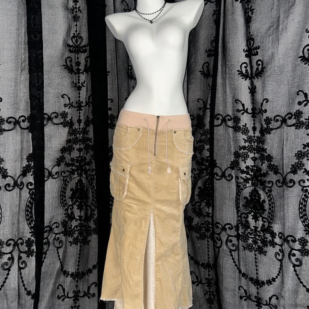 Beige Velvet Mermaid Skirt
