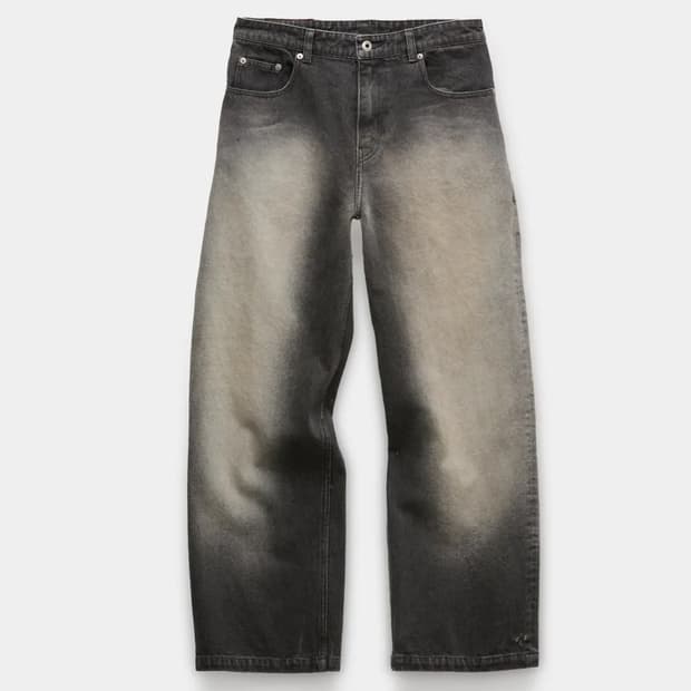 쿠어 스톤 브러쉬드 세미 와이드 진스 (워시드차콜) XL