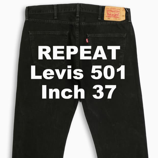빈티지 리바이스 501 흑청 블랙진 37 인치 LV5013860