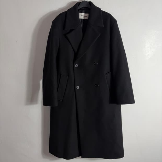 인사일런스 블랙 더블 롱코트(S)