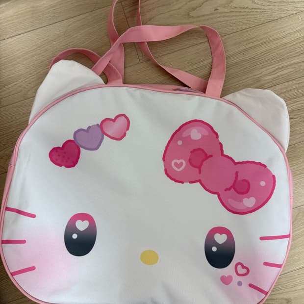 헬로키티 얼굴가방+파츠/키티파우치류/검정메쉬파우치