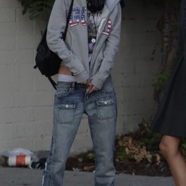 히스테릭글래머 플레어 카고 데님 팬츠