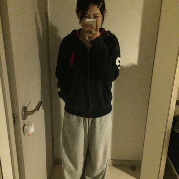 폴로 빅포니 네이비 후드집업