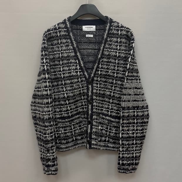 톰브라운 사선완장 모헤어 트위드 클래식 가디건 ( 100~105 )