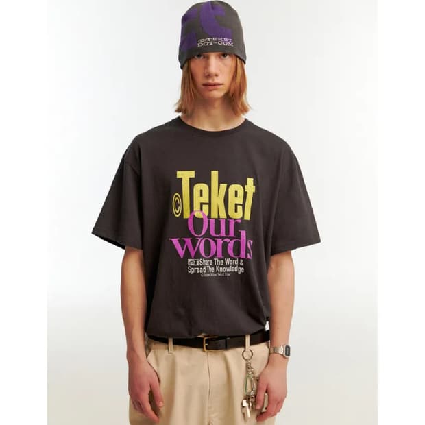 테켓 our words 반팔 티셔츠 챠콜 L