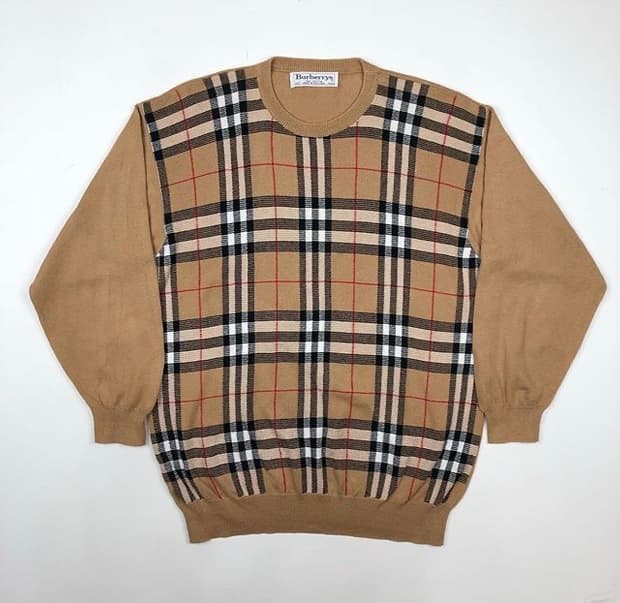 BURBERRY BEIGE CHECK KNIT