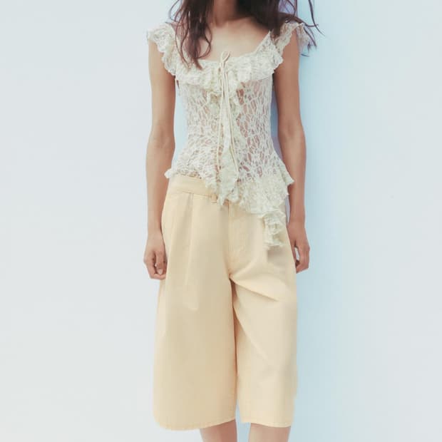 자라 레이스 러플 탑