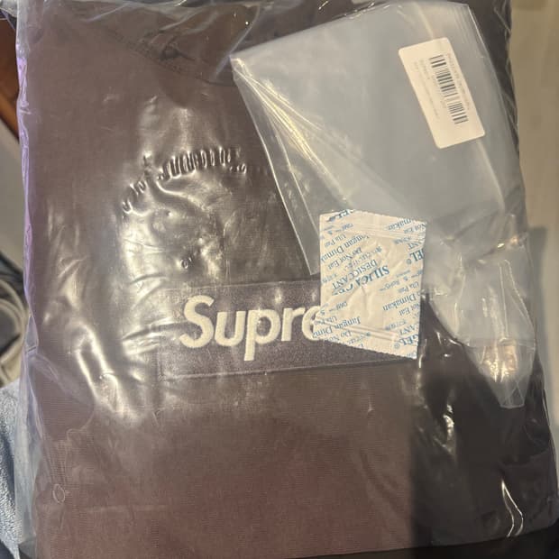 슈프림 박스로고 후드 브라운 L