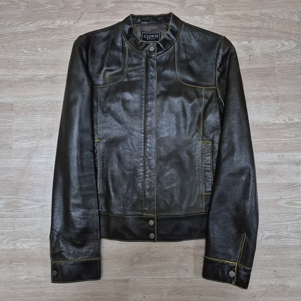 Clovis 클로비스 베이직 여성 양가죽 라이더 가죽자켓 (55)