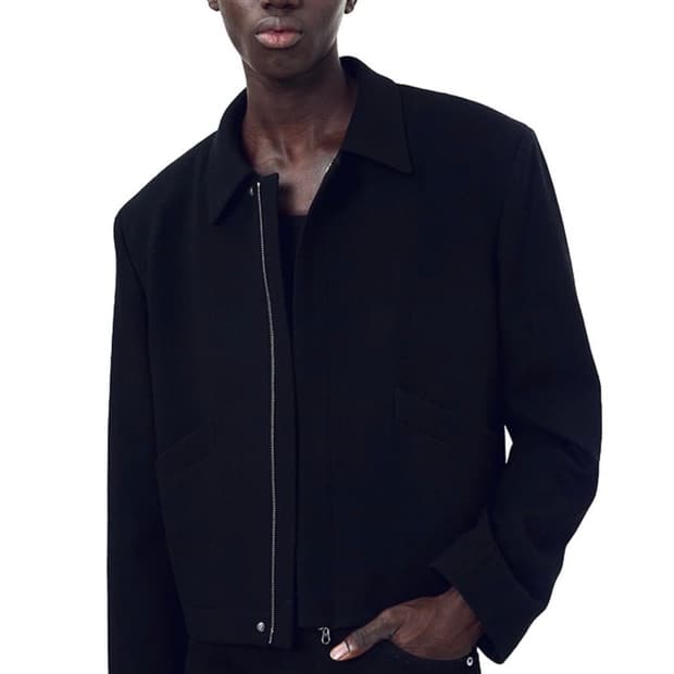 토니웩 / 버진울 크롭자켓 블랙 / XL