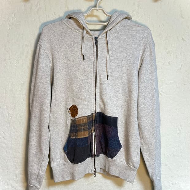 빈티지 자수 패치 후드 집업