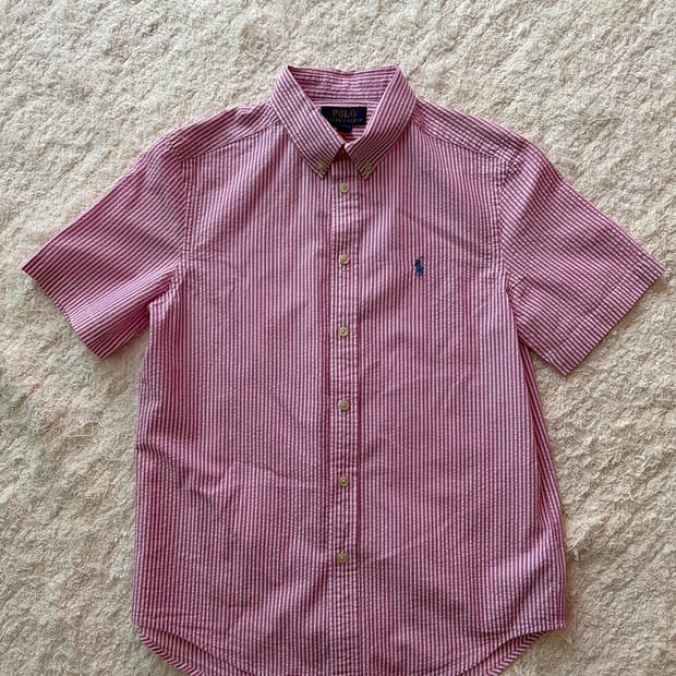 폴로 랄프로렌 스트라이프 시어서커 반팔 셔츠