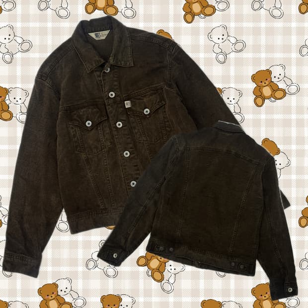 CAMEL 브라운 데님 청자켓 아메카지 그런지 보헤미안 펑크 시크