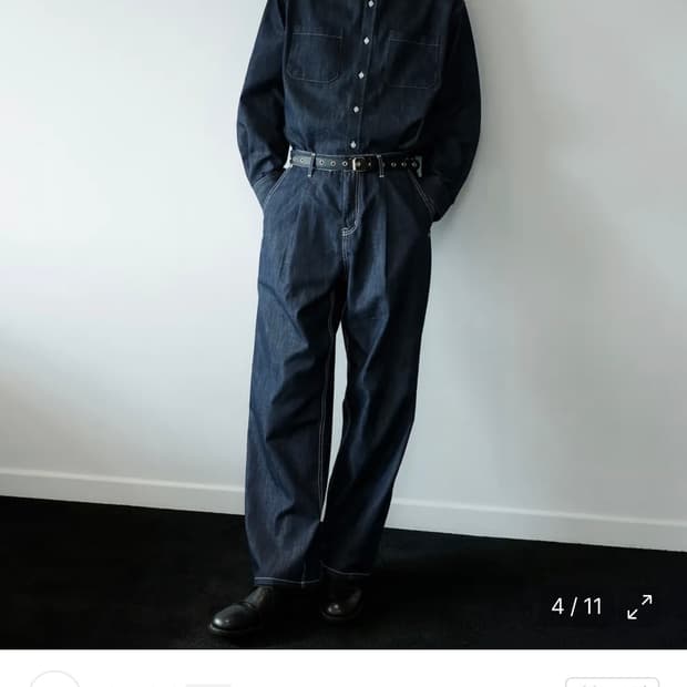 시그니처 논페이드 릴렉스핏 데님 셋업