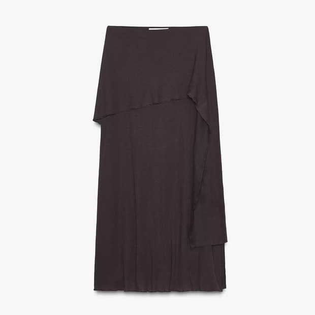 [Zara] 소프트 미디 스커트 초콜렛 블라운 M(KR28)