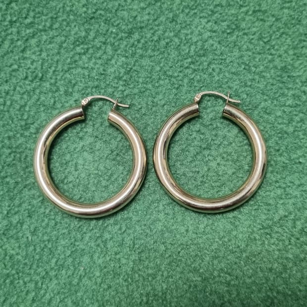 14k 레트로 링 금 귀걸이