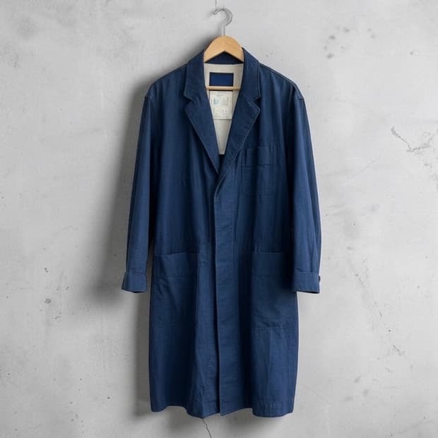 L/ 도큐먼트 데님코튼 인디고 코트 자켓